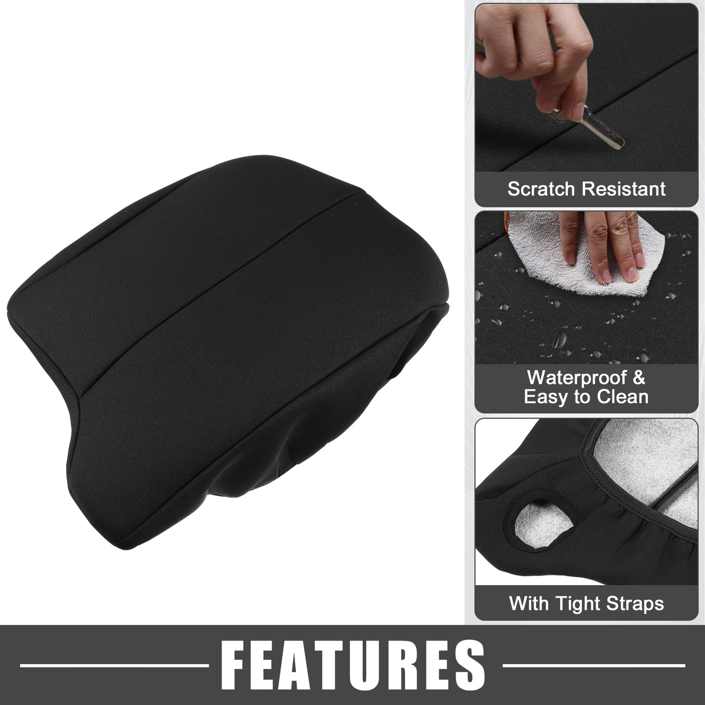 A ABSOPRO Car Center Console Seat Armrest Cover Interior Protective Lid Storage Covers Trim for Honda Accord 2013-2017 Black