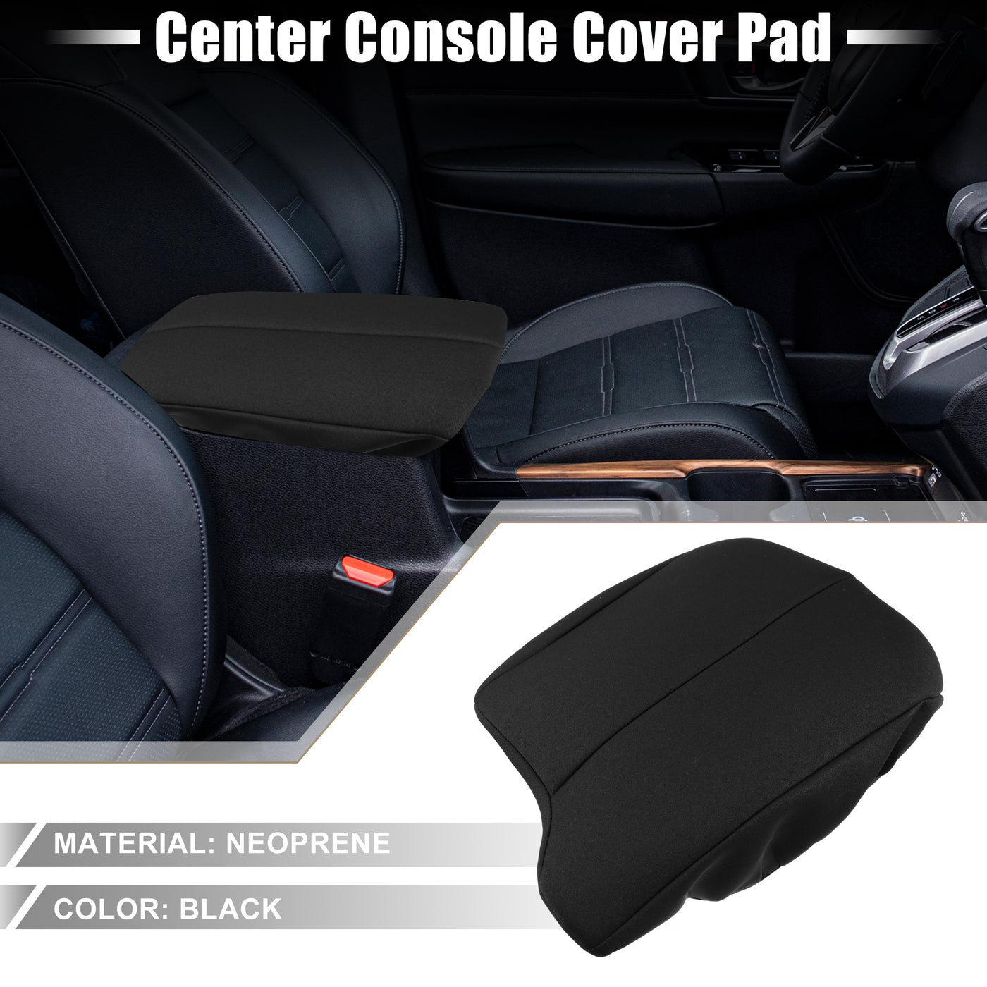 A ABSOPRO Car Center Console Seat Armrest Cover Interior Protective Lid Storage Covers Trim for Honda Accord 2013-2017 Black