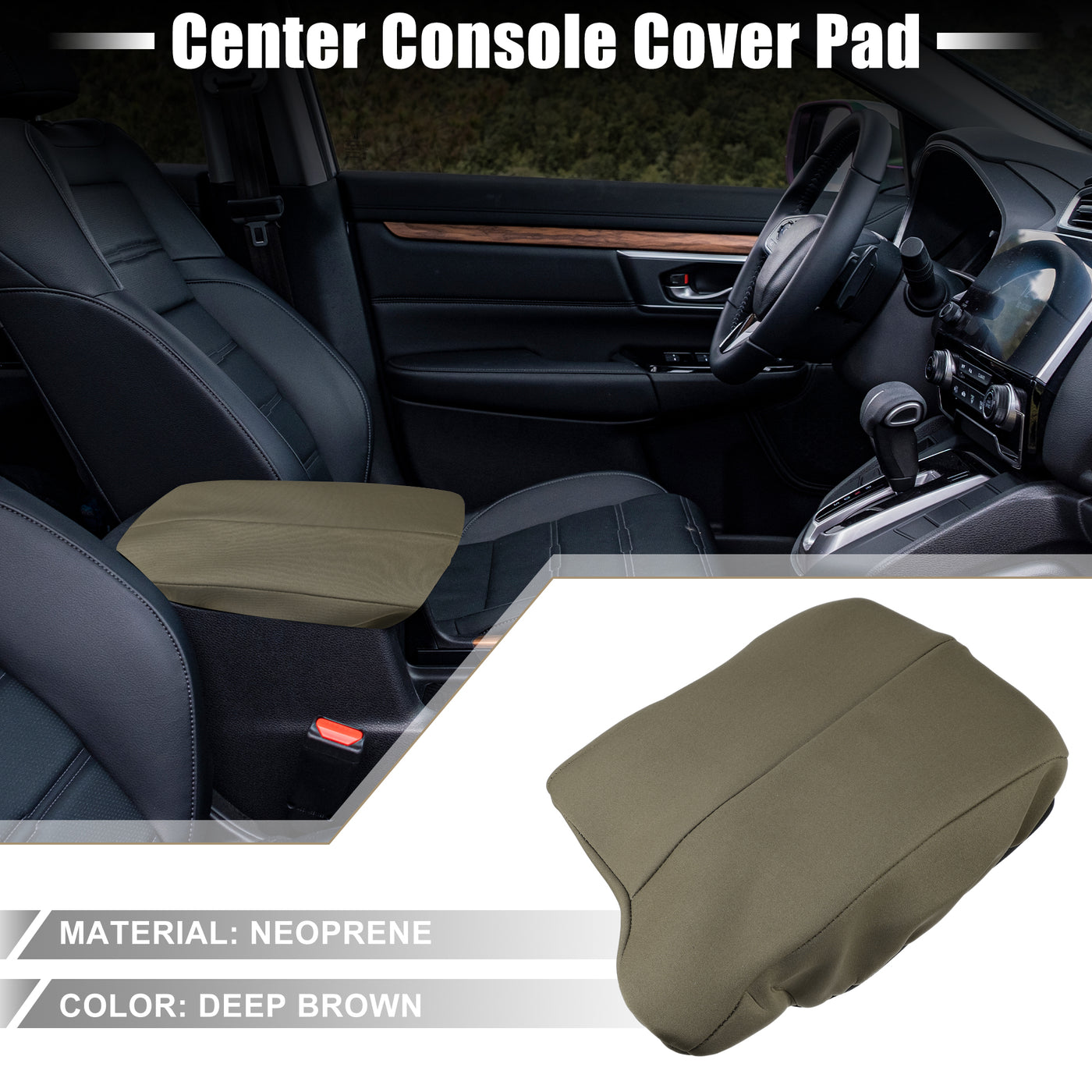 A ABSOPRO Car Center Console Seat Armrest Cover Interior Protective Lid Storage Covers Trim for Honda Accord 2013-2017 Deep Brown