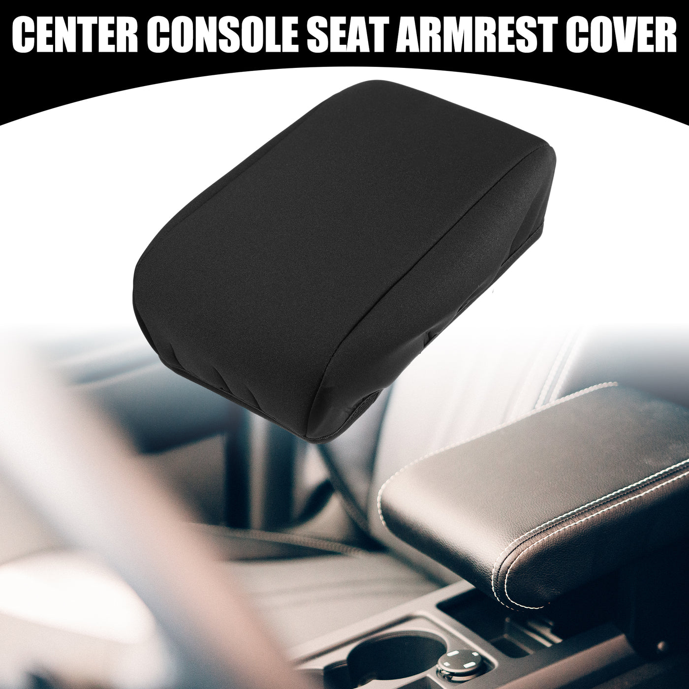 Partuto Center Console Seat Armrest Cover - Car Inner Seat Armrest Lid Storage Covers Trim - for Subaru Crosstrek 2013-2017 Neoprene Fabric Black - 1 Pc