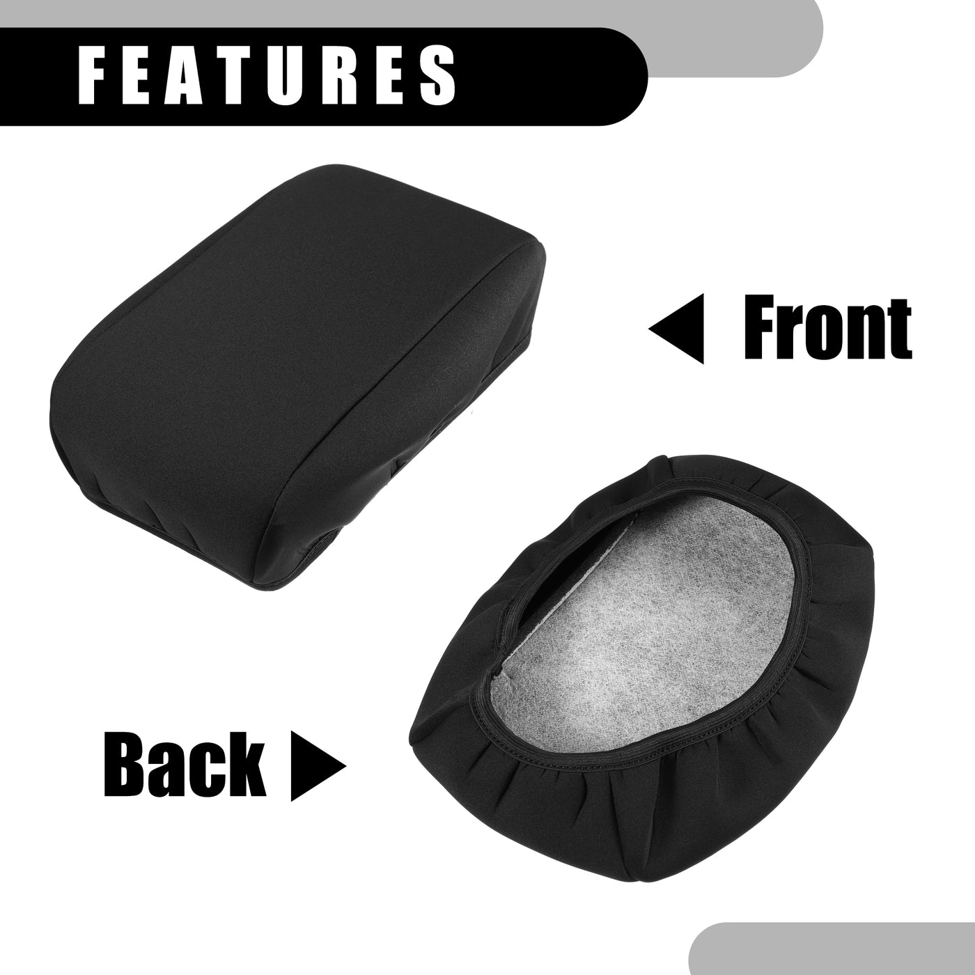 Partuto Center Console Seat Armrest Cover - Car Inner Seat Armrest Lid Storage Covers Trim - for Subaru Crosstrek 2013-2017 Neoprene Fabric Black - 1 Pc