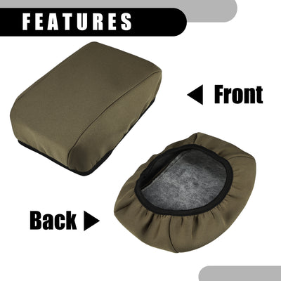 Harfington Center Console Seat Armrest Cover - Car Inner Seat Armrest Lid Storage Covers Trim - for Subaru Crosstrek 2013-2017 Neoprene Fabric Deep Brown - 1 Pc