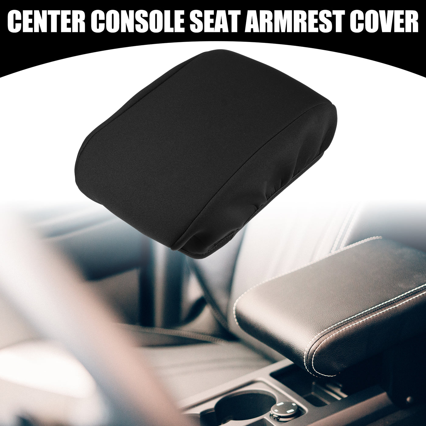 Partuto Center Console Seat Armrest Cover - Car Inner Seat Armrest Lid Storage Covers Trim - for Subaru Forester 2019-2023 Neoprene Fabric Black - 1 Pc