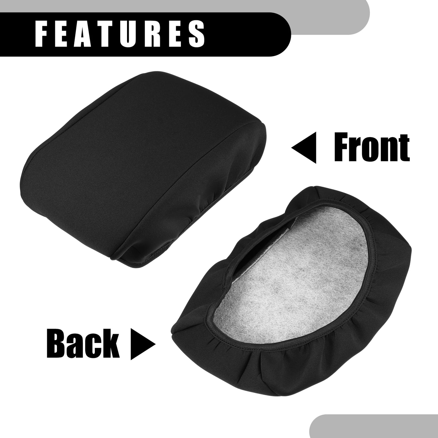 Partuto Center Console Seat Armrest Cover - Car Inner Seat Armrest Lid Storage Covers Trim - for Subaru Forester 2019-2023 Neoprene Fabric Black - 1 Pc