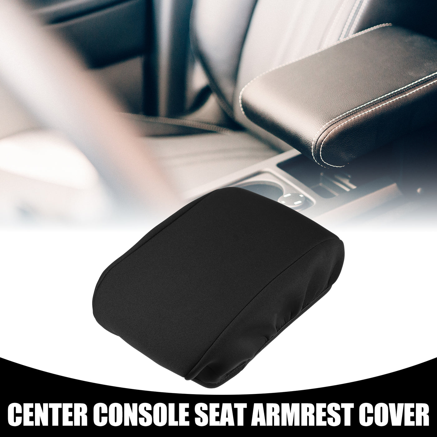 Partuto Center Console Seat Armrest Cover - Car Inner Seat Armrest Lid Storage Covers Trim - for Subaru Forester 2019-2023 Neoprene Fabric Black - 1 Pc