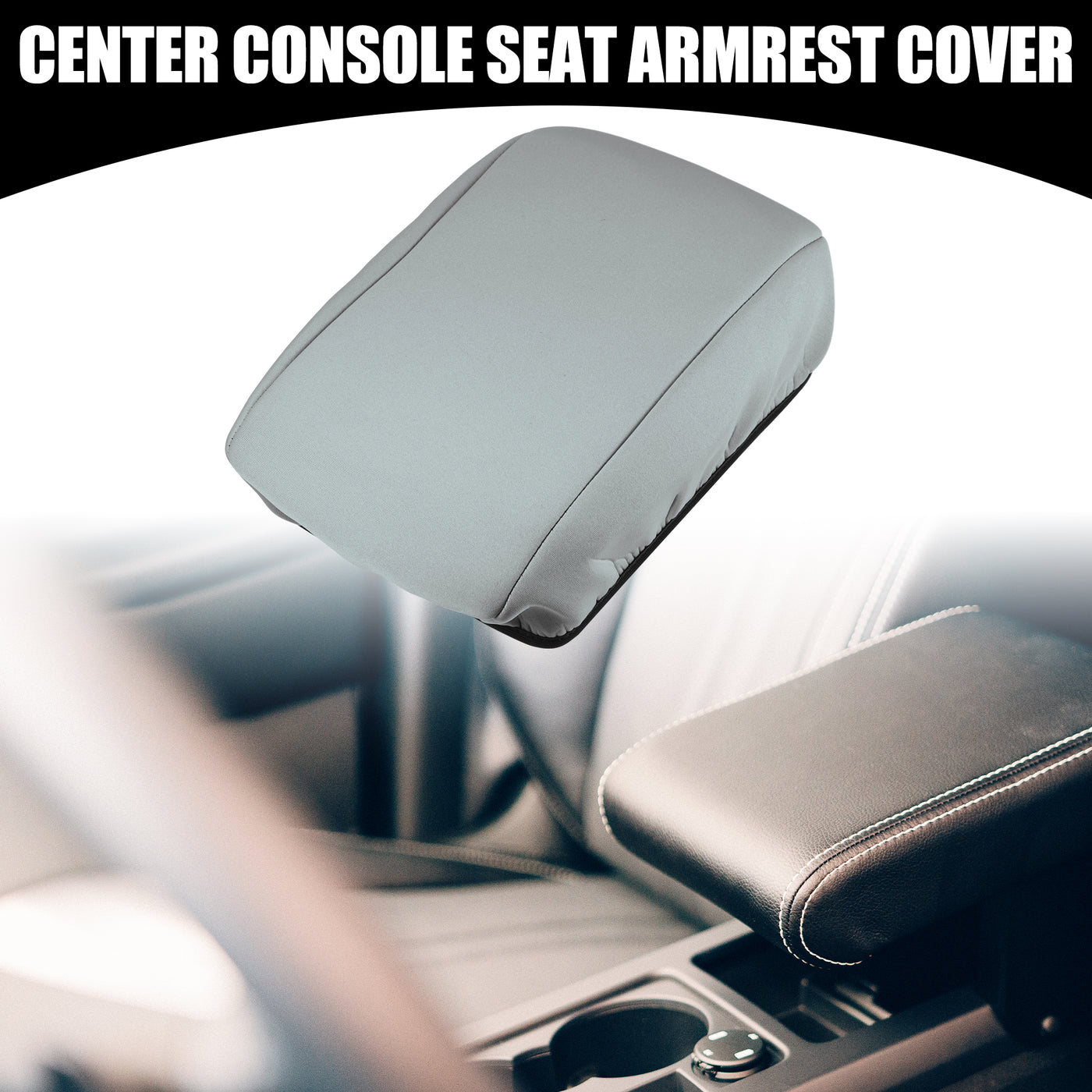 Partuto Center Console Seat Armrest Cover - Car Inner Seat Armrest Lid Storage Covers Trim - for Subaru Forester 2019-2023 Neoprene Fabric Gray - 1 Pc