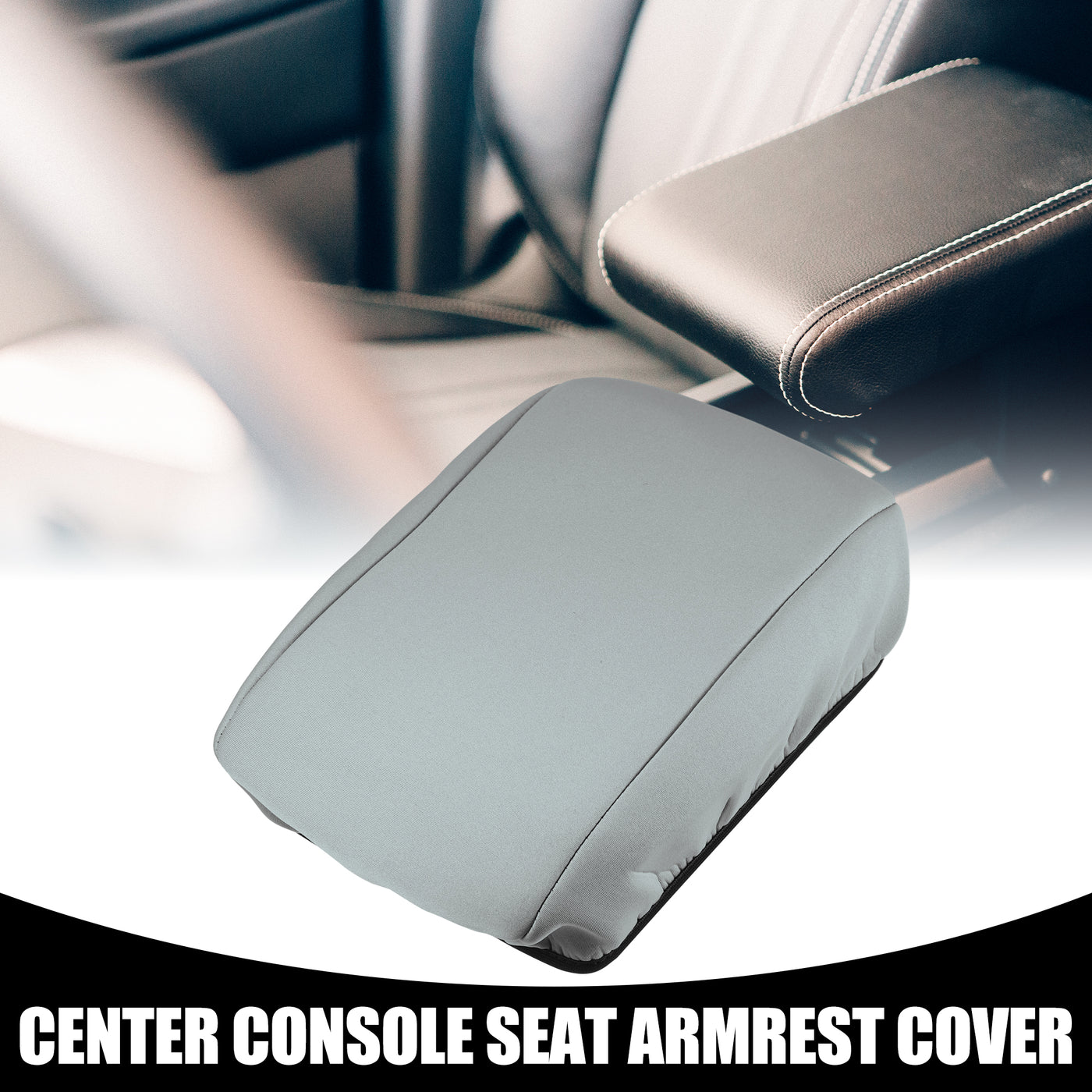 Partuto Center Console Seat Armrest Cover - Car Inner Seat Armrest Lid Storage Covers Trim - for Subaru Forester 2019-2023 Neoprene Fabric Gray - 1 Pc