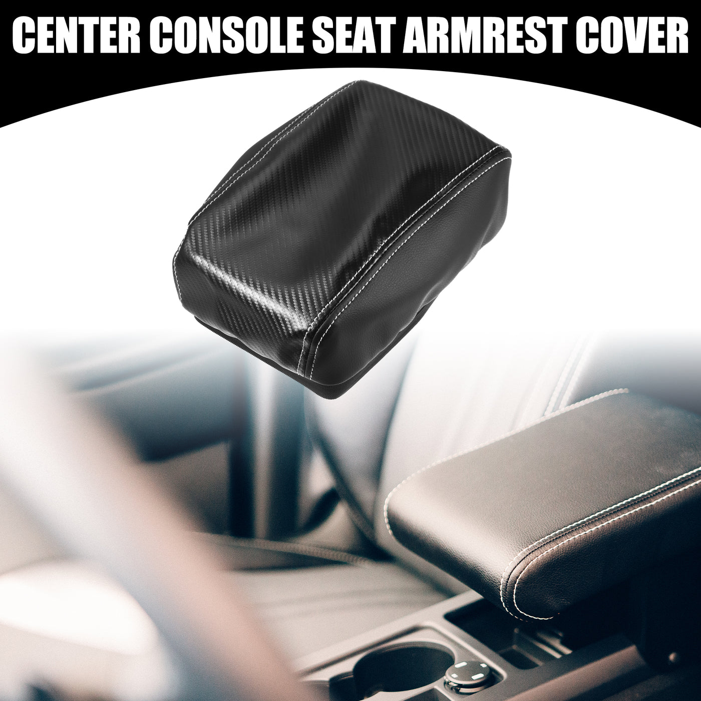 Partuto Center Console Seat Armrest Cover - Car Inner Seat Armrest Lid Storage Covers Trim - for Subaru Forester 2019-2023 Faux Leather Black - 1 Pc