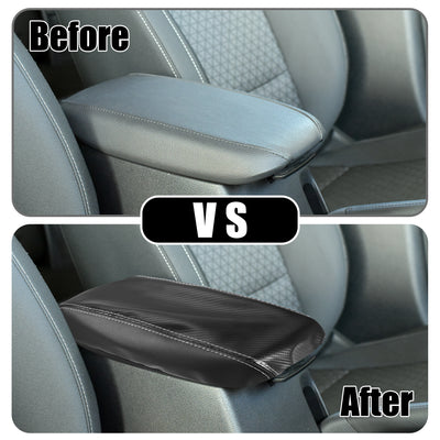 Harfington Center Console Seat Armrest Cover - Car Inner Seat Armrest Lid Storage Covers Trim - for Subaru Forester 2019-2023 Faux Leather Black - 1 Pc