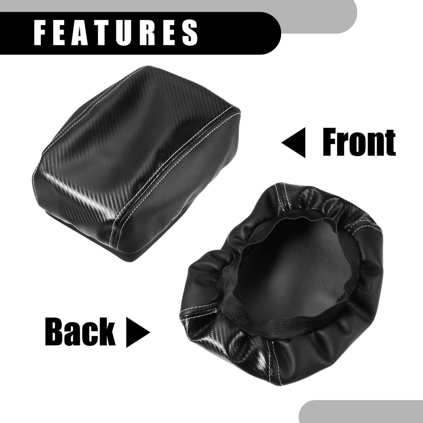 Partuto Center Console Seat Armrest Cover - Car Inner Seat Armrest Lid Storage Covers Trim - for Subaru Forester 2019-2023 Faux Leather Black - 1 Pc