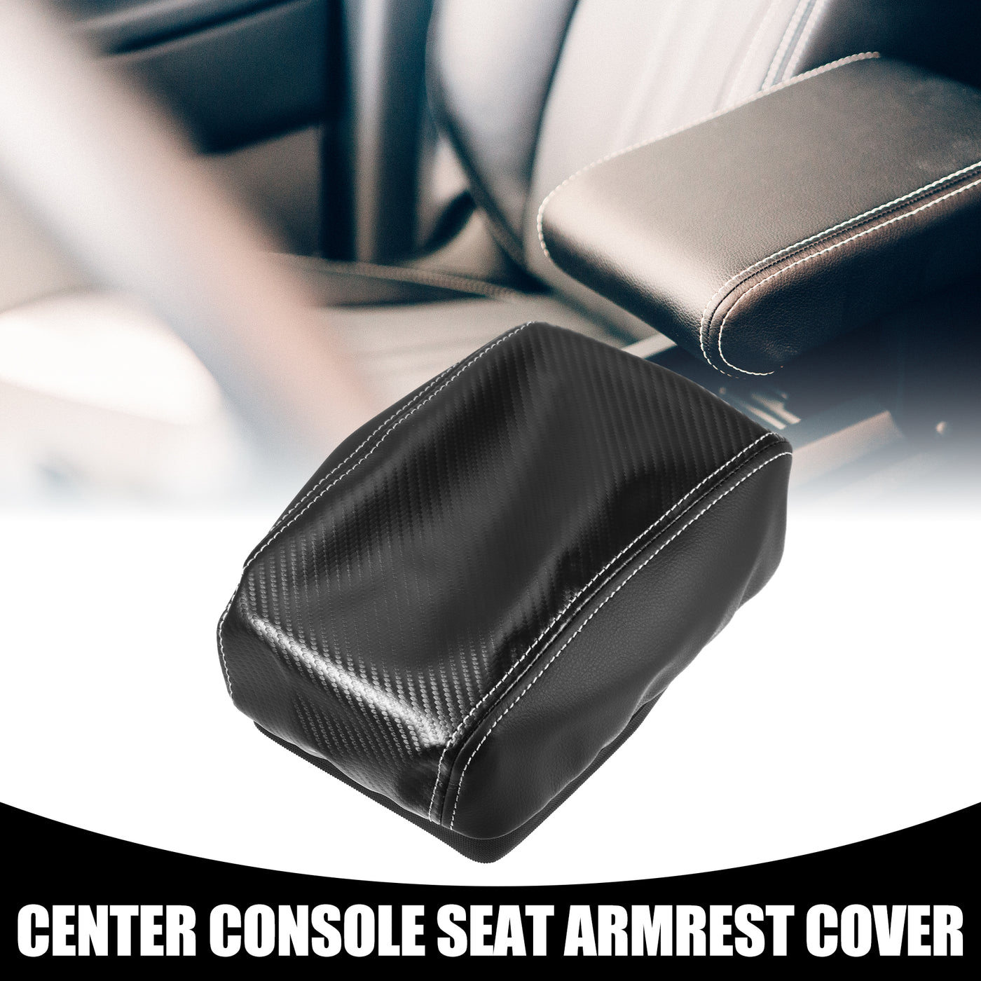 Partuto Center Console Seat Armrest Cover - Car Inner Seat Armrest Lid Storage Covers Trim - for Subaru Forester 2019-2023 Faux Leather Black - 1 Pc