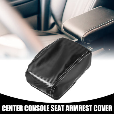 Harfington Center Console Seat Armrest Cover - Car Inner Seat Armrest Lid Storage Covers Trim - for Subaru Forester 2019-2023 Faux Leather Black - 1 Pc