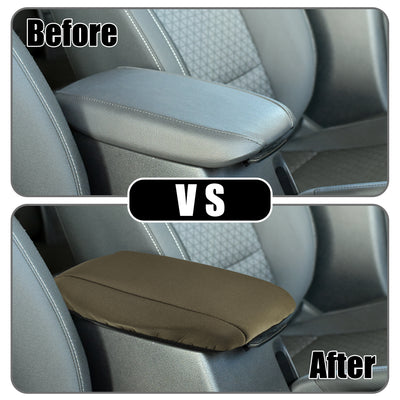 Harfington Center Console Seat Armrest Cover - Car Inner Seat Armrest Lid Storage Covers Trim - for Toyota Corolla 2013-2023 Neoprene Fabric Deep Brown - 1 Pc