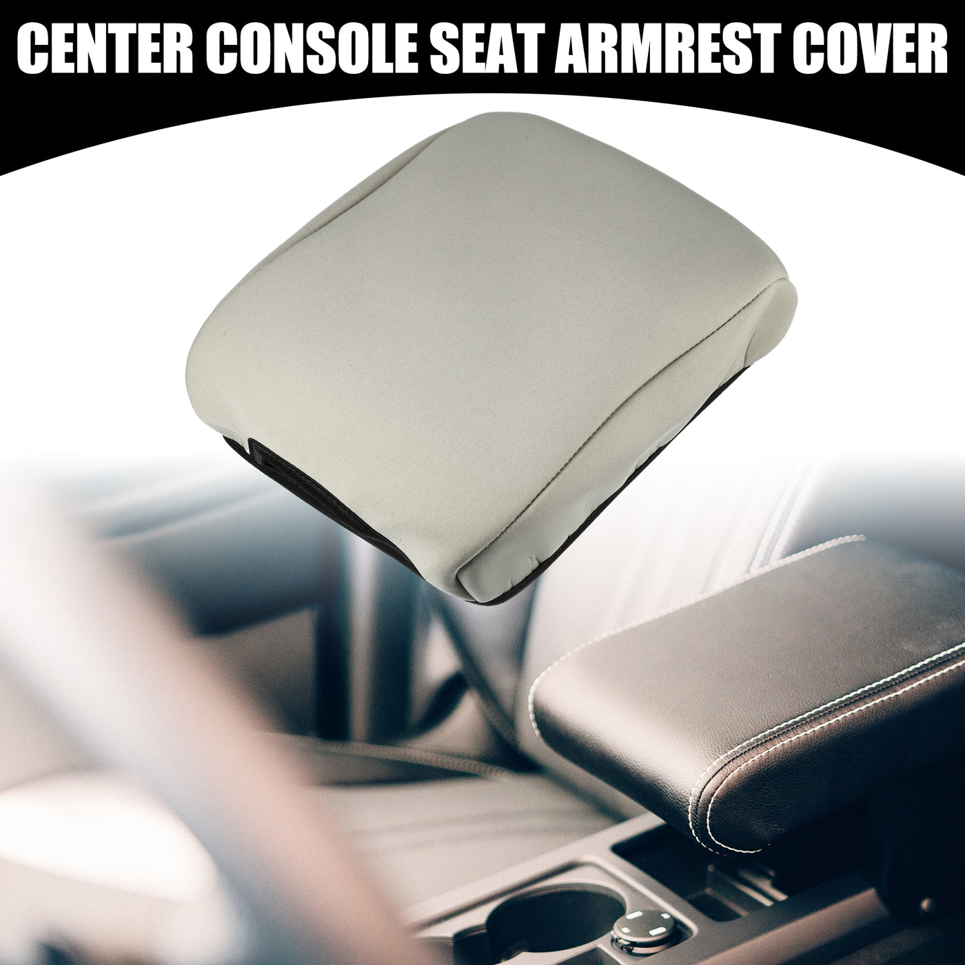 Partuto Center Console Seat Armrest Cover - Car Inner Seat Armrest Lid Storage Covers Trim - for Toyota Tacoma 2016-2022 Neoprene Fabric Brown - 1 Pc