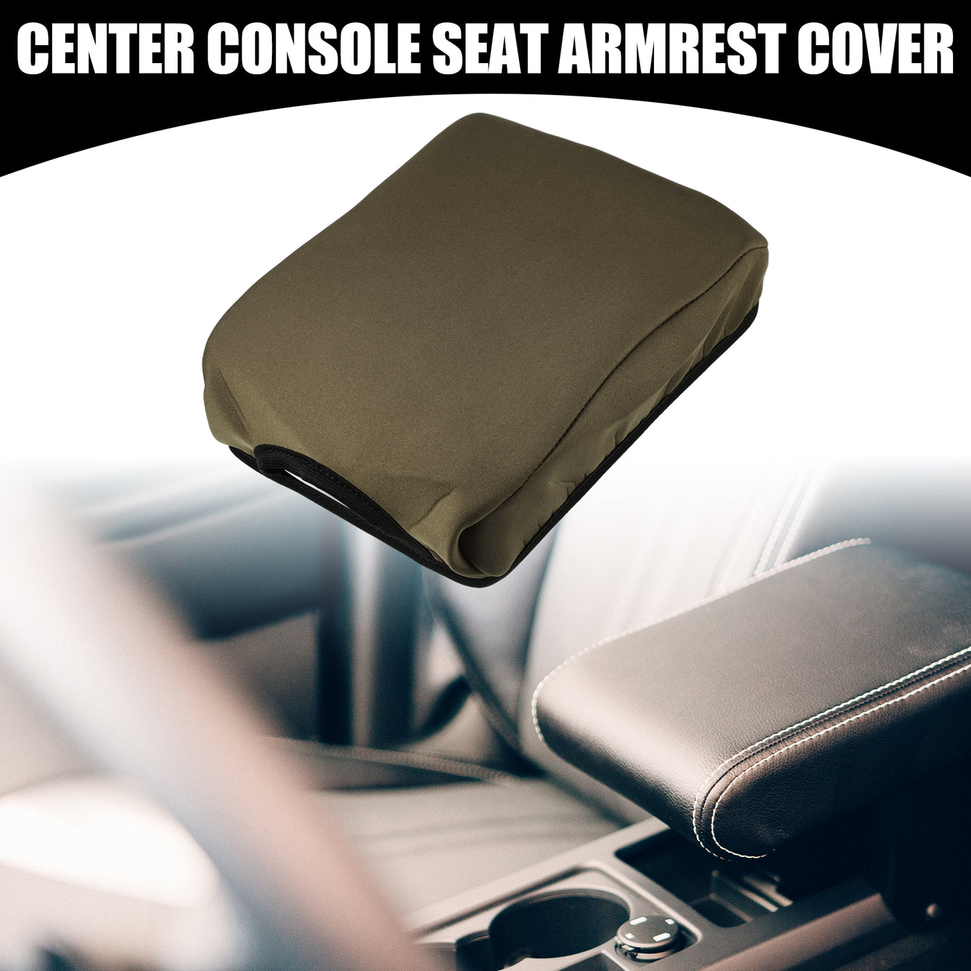 Partuto Center Console Seat Armrest Cover - Car Inner Seat Armrest Lid Storage Covers Trim - for Toyota Tacoma 2016-2022 Neoprene Fabric Deep Brown - 1 Pc