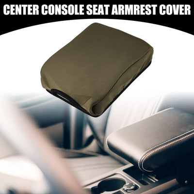 Harfington Center Console Seat Armrest Cover - Car Inner Seat Armrest Lid Storage Covers Trim - for Toyota Tacoma 2016-2022 Neoprene Fabric Deep Brown - 1 Pc