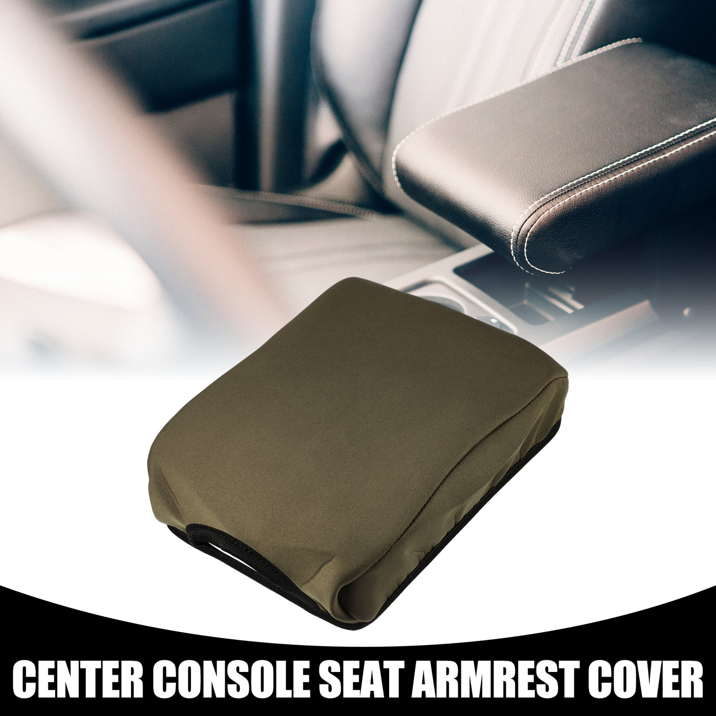 Partuto Center Console Seat Armrest Cover - Car Inner Seat Armrest Lid Storage Covers Trim - for Toyota Tacoma 2016-2022 Neoprene Fabric Deep Brown - 1 Pc