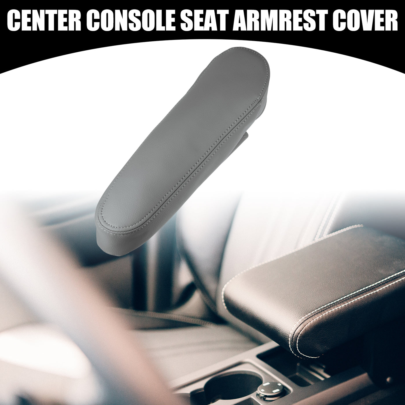 Partuto Center Console Seat Armrest Cover - Car Passenger Side Seat Armrest Lid Storage Covers Trim - for Toyota Sequoia 2001-2007 Faux Leather Gray - 1 Pc