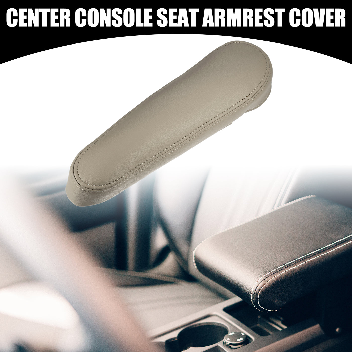 Partuto Center Console Seat Armrest Cover - Car Driver Side Seat Armrest Lid Storage Covers Trim - for Toyota Sequoia 2001-2007 Faux Leather Beige - 1 Pc