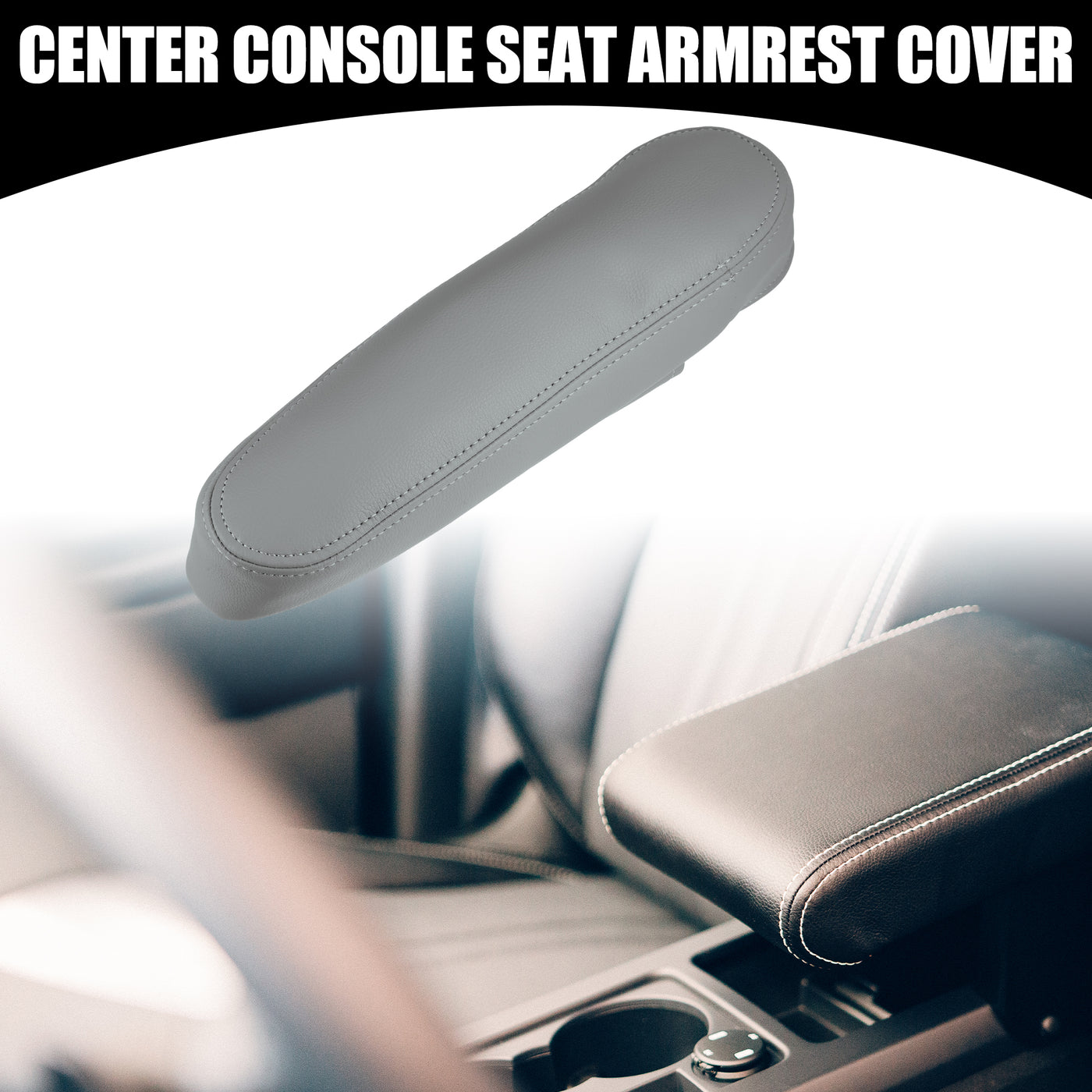 Partuto Center Console Seat Armrest Cover - Car Driver Side Seat Armrest Lid Storage Covers Trim - for Toyota Sequoia 2001-2007 Faux Leather Gray - 1 Pc