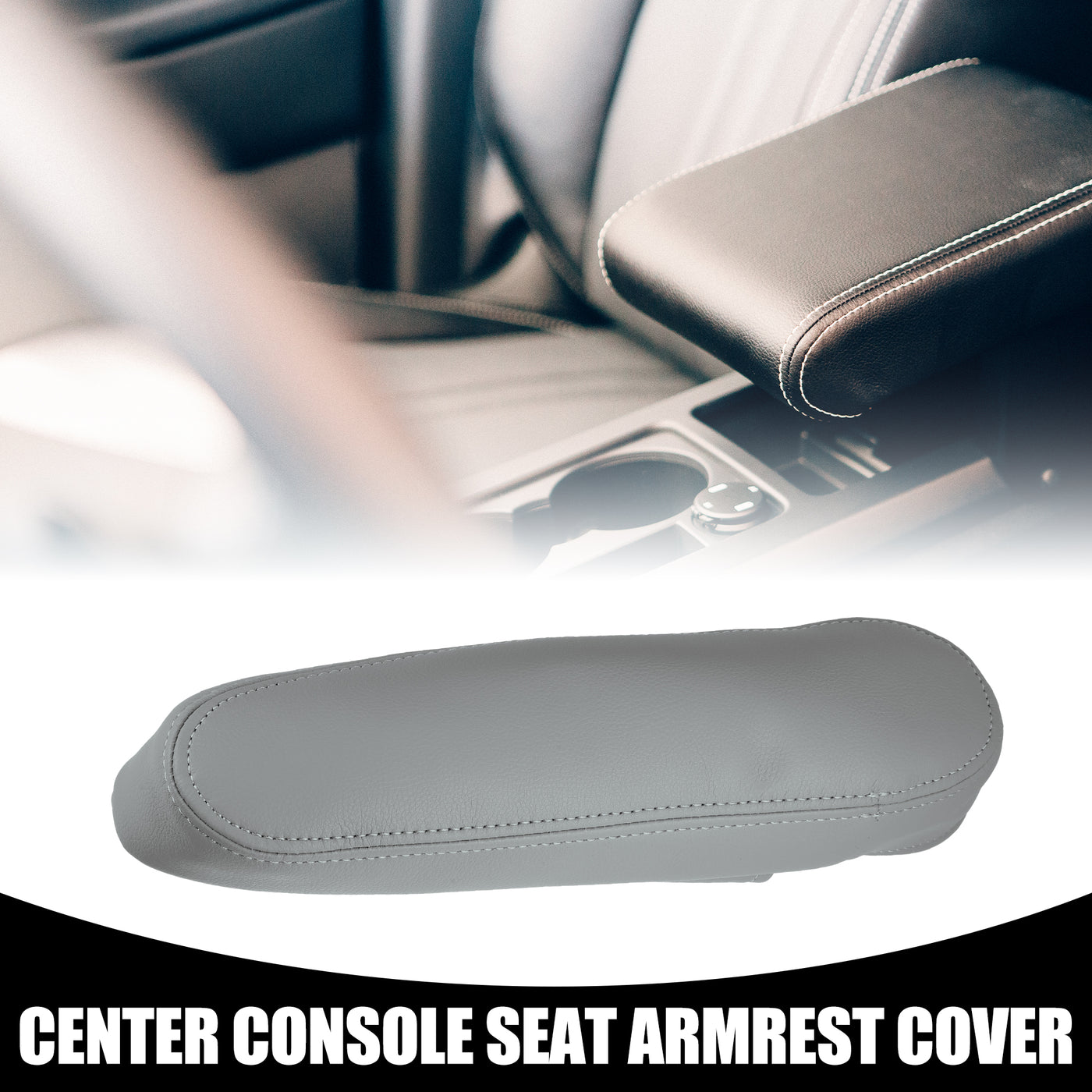 Partuto Center Console Seat Armrest Cover - Car Driver Side Seat Armrest Lid Storage Covers Trim - for Toyota Sequoia 2001-2007 Faux Leather Gray - 1 Pc