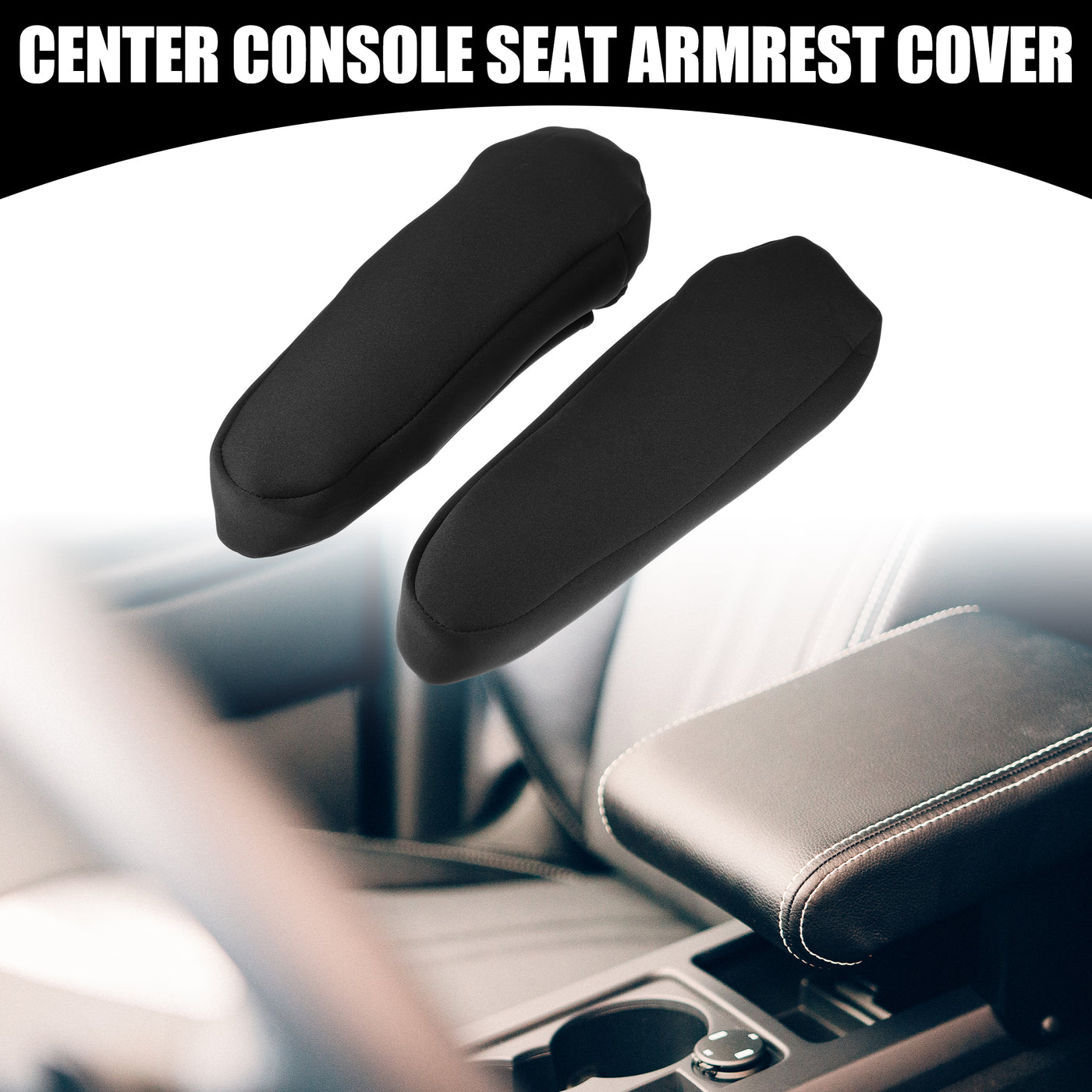 Partuto Center Console Seat Armrest Cover - Car Inner Seat Armrest Lid Storage Covers Trim - for Toyota Sequoia 2001-2007 Neoprene Fabric Black - 1 Pair