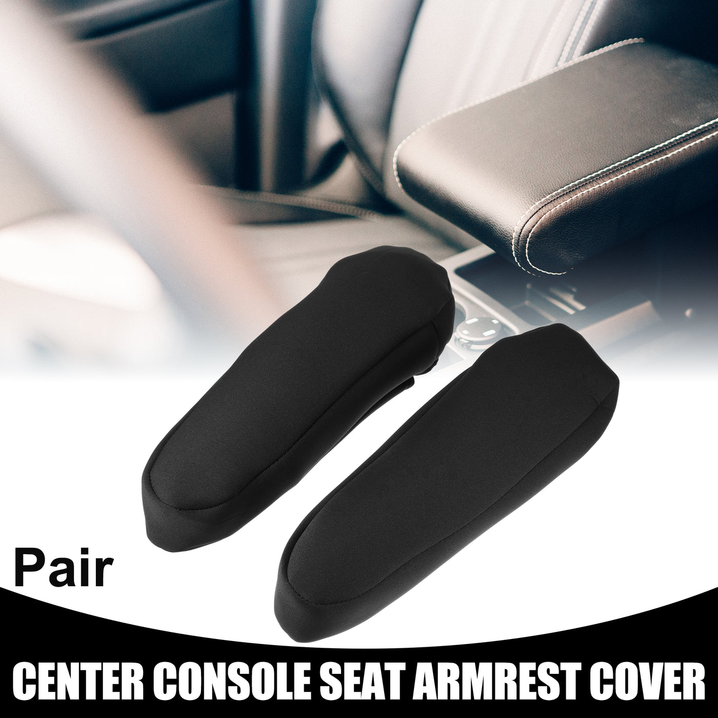 Partuto Center Console Seat Armrest Cover - Car Inner Seat Armrest Lid Storage Covers Trim - for Toyota Sequoia 2001-2007 Neoprene Fabric Black - 1 Pair