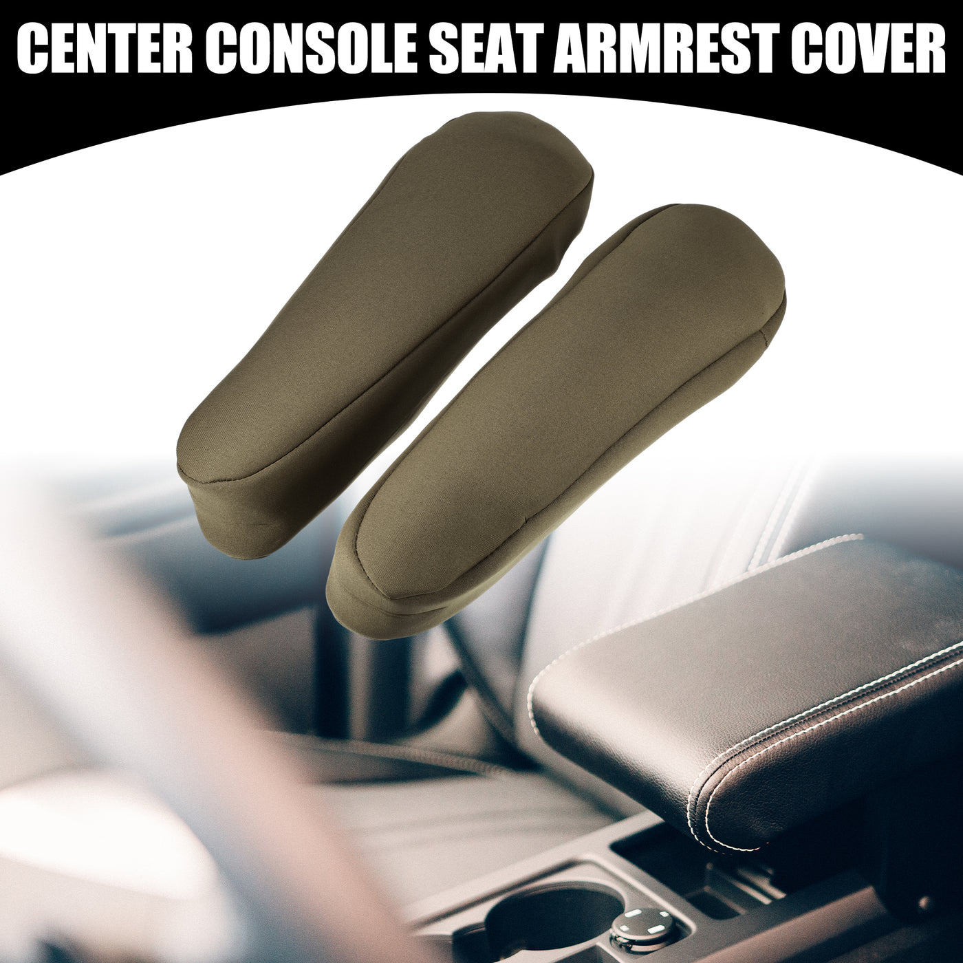 Partuto Center Console Seat Armrest Cover - Car Inner Seat Armrest Lid Storage Covers Trim - for Toyota Sequoia 2001-2007 Neoprene Fabric Deep Brown - 1 Pair