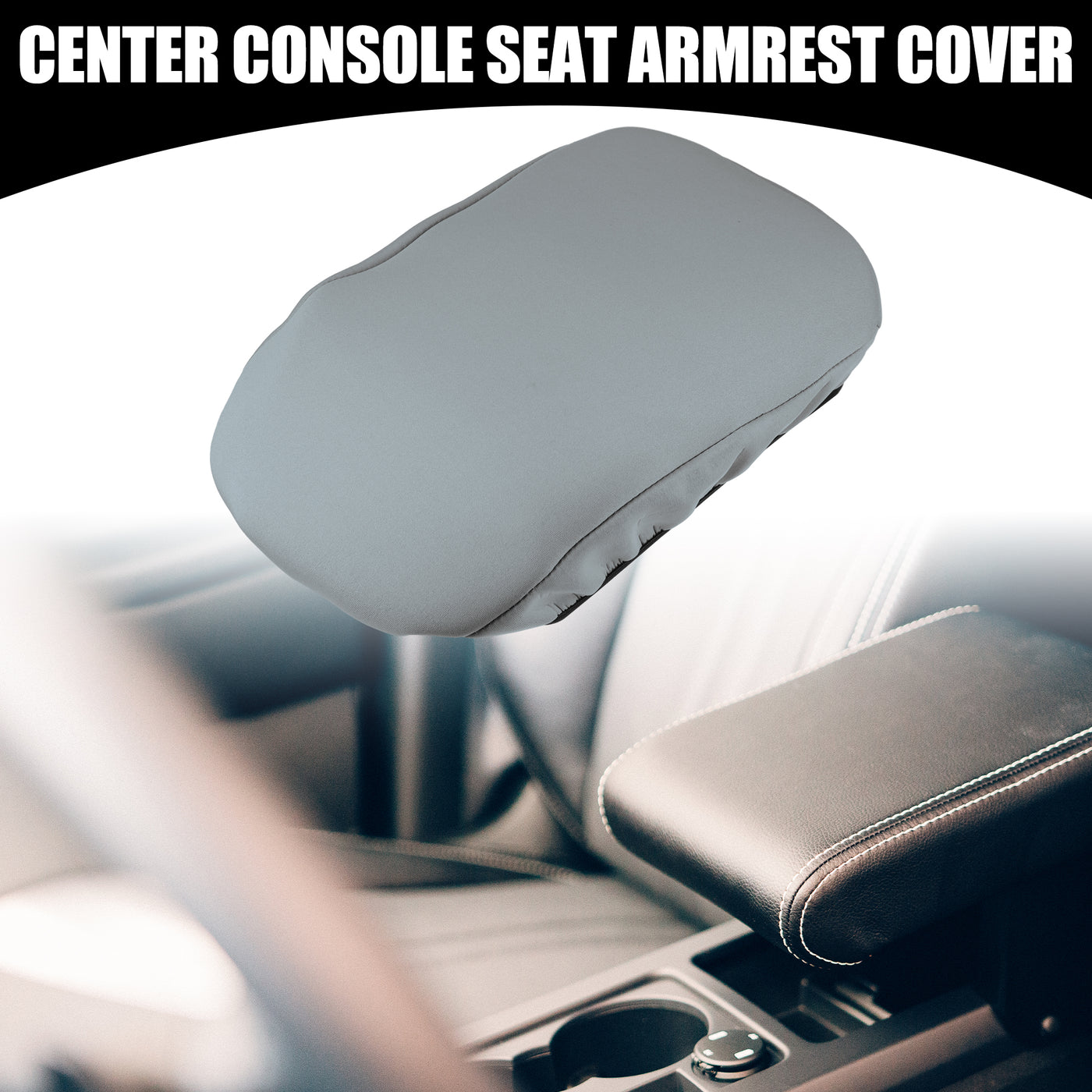 Partuto Center Console Seat Armrest Cover - Car Inner Seat Armrest Lid Storage Covers Trim - for Toyota Rav4 2019-2023 Neoprene Fabric Gray - 1 Pc