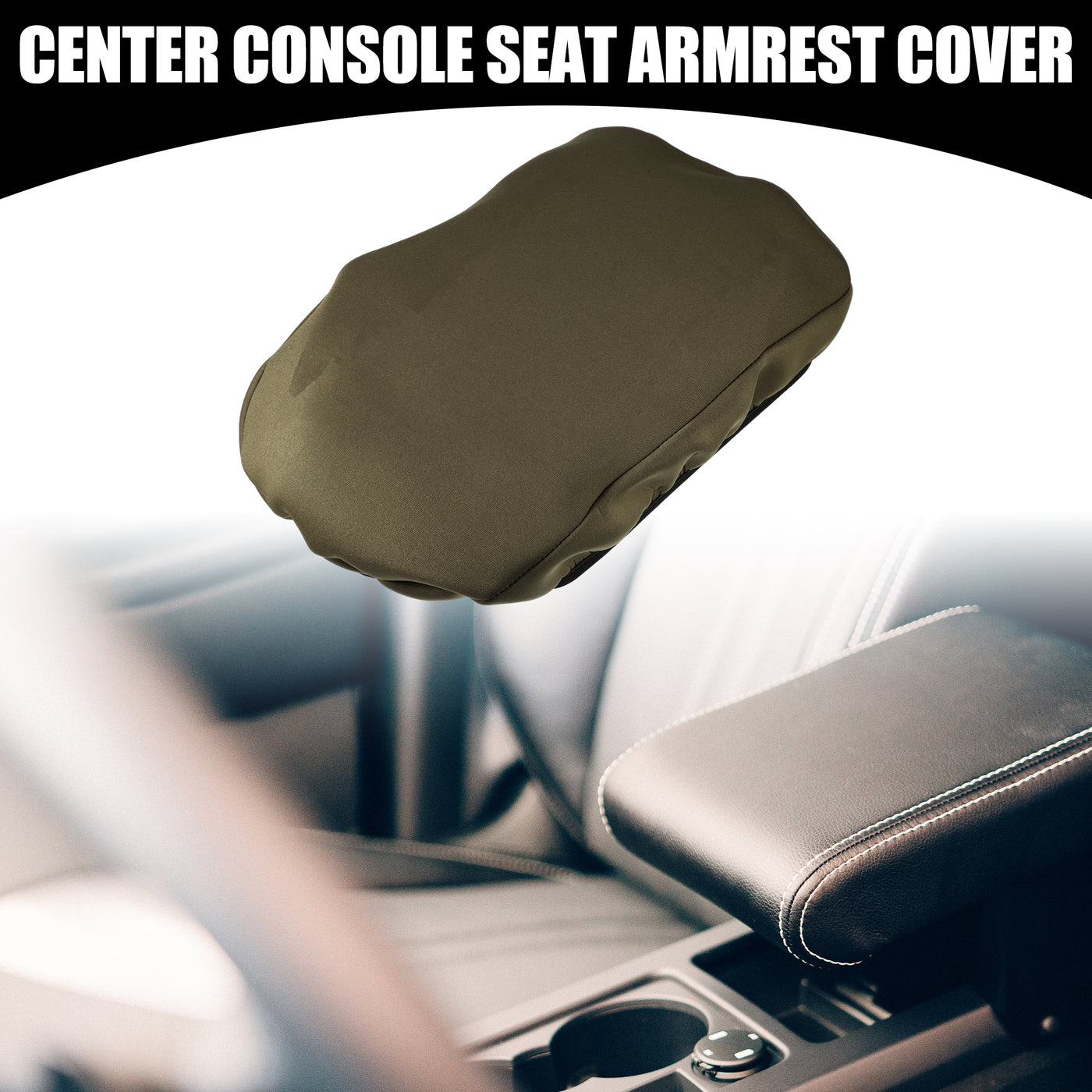 Partuto Center Console Seat Armrest Cover - Car Inner Seat Armrest Lid Storage Covers Trim - for Toyota Rav4 2019-2023 Neoprene Fabric Deep Brown - 1 Pc