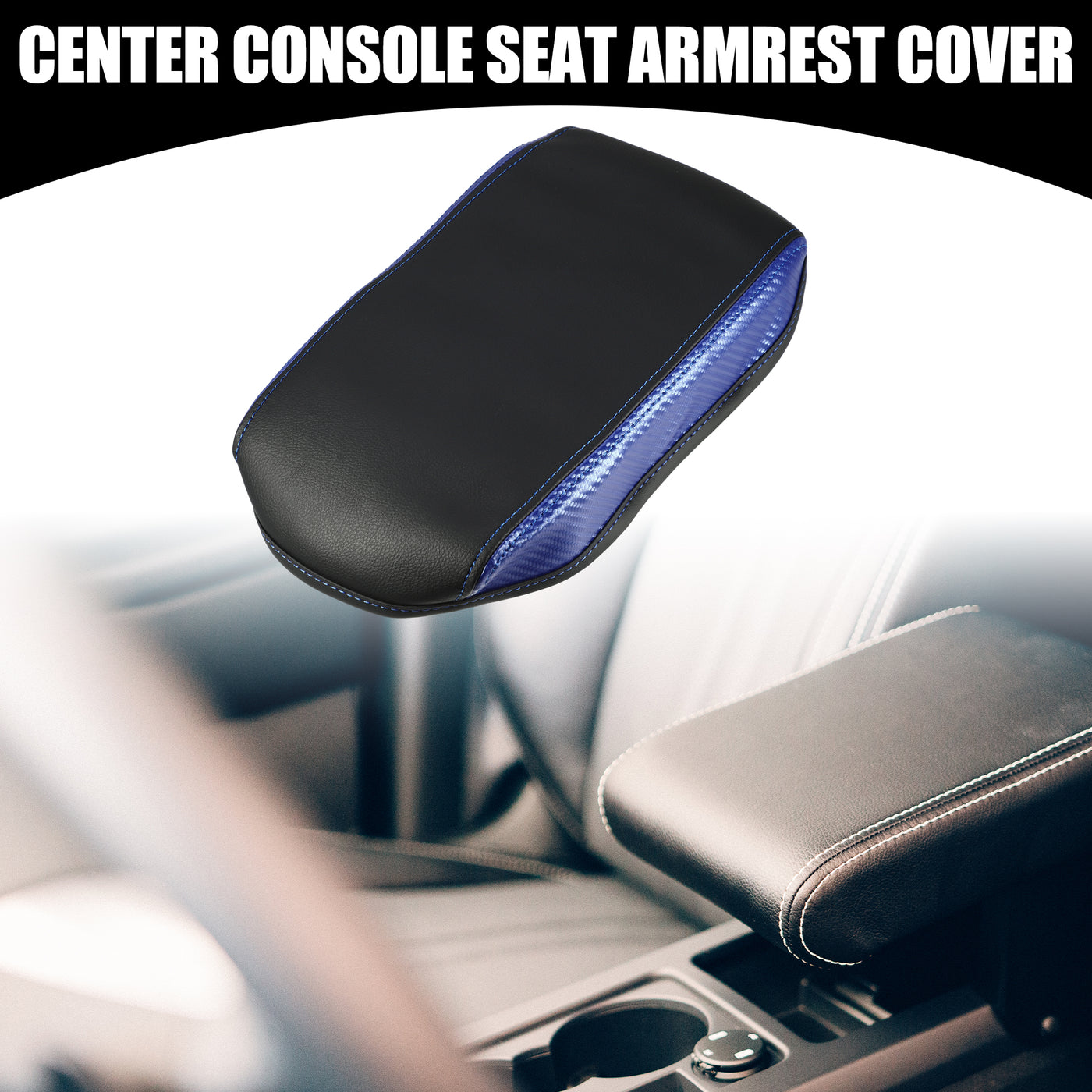 Partuto Center Console Seat Armrest Cover - Car Inner Seat Armrest Lid Storage Covers Trim - for Toyota RAV4 2014-2018 Faux Leather Black - 1 Pc