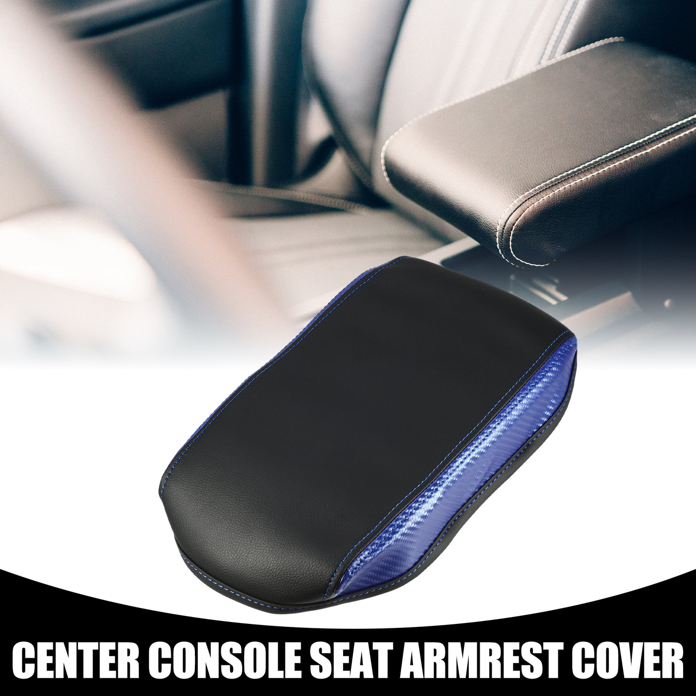 Partuto Center Console Seat Armrest Cover - Car Inner Seat Armrest Lid Storage Covers Trim - for Toyota RAV4 2014-2018 Faux Leather Black - 1 Pc