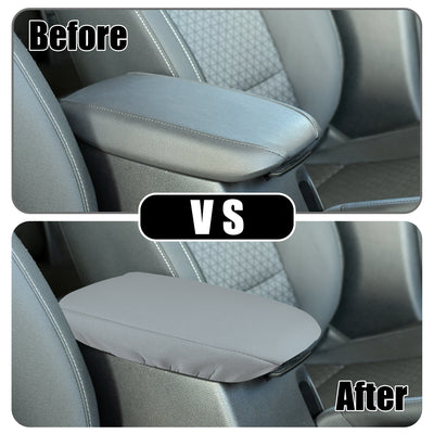 Harfington Center Console Seat Armrest Cover - Car Inner Seat Armrest Lid Storage Covers Trim - for Toyota RAV4 2014-2018 Neoprene Fabric Gray - 1 Pc