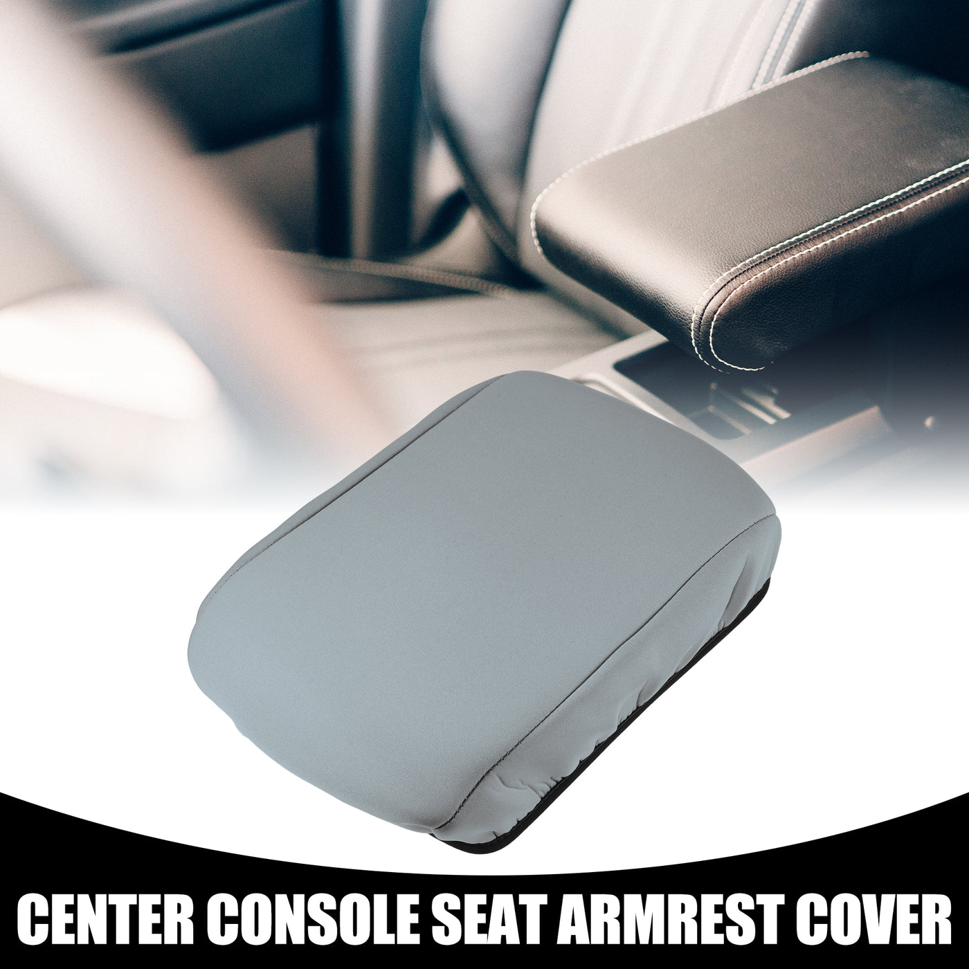 Partuto Center Console Seat Armrest Cover - Car Inner Seat Armrest Lid Storage Covers Trim - for Toyota RAV4 2014-2018 Neoprene Fabric Gray - 1 Pc