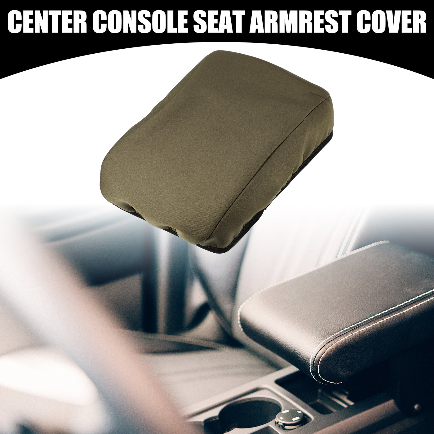 Partuto Center Console Seat Armrest Cover - Car Inner Seat Armrest Lid Storage Covers Trim - for Toyota RAV4 2014-2018 Neoprene Fabric Deep Brown - 1 Pc