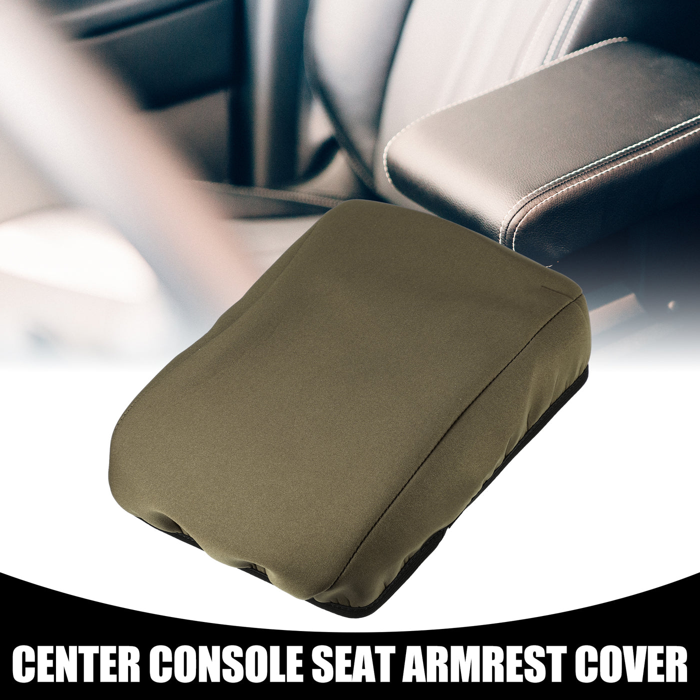 Partuto Center Console Seat Armrest Cover - Car Inner Seat Armrest Lid Storage Covers Trim - for Toyota RAV4 2014-2018 Neoprene Fabric Deep Brown - 1 Pc