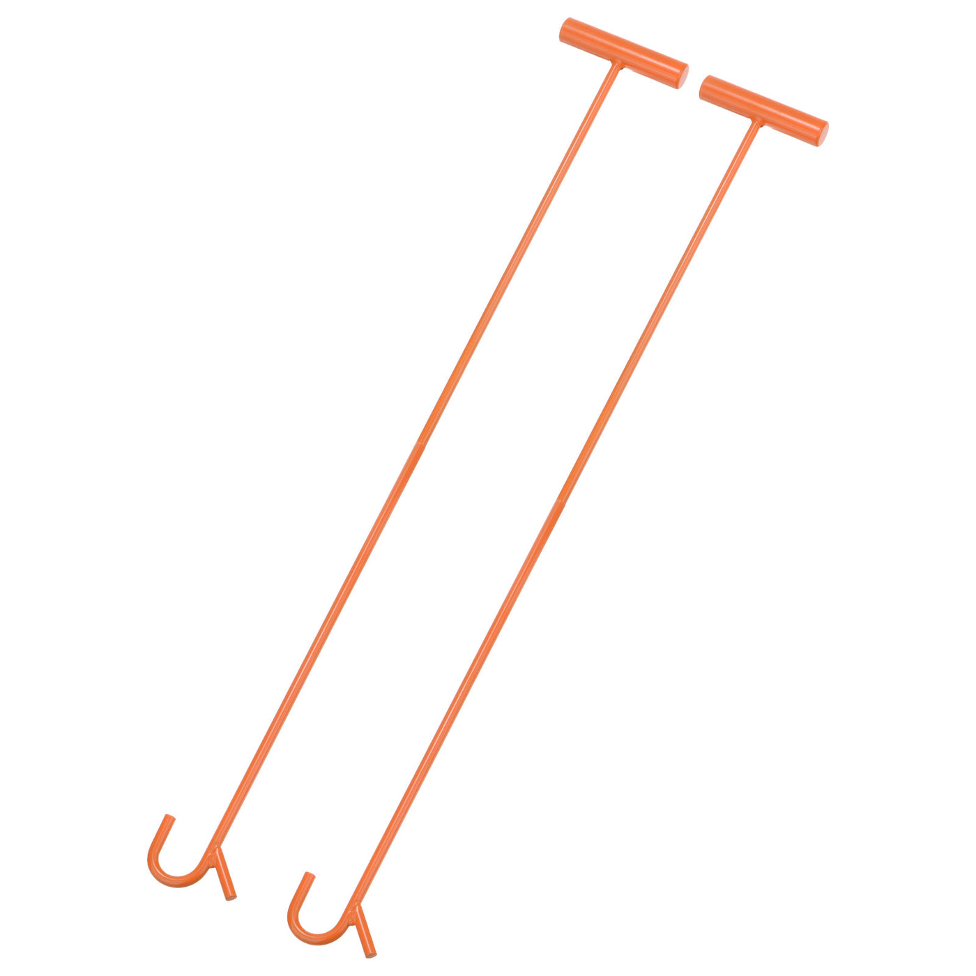 Harfington 2pcs Wheel Pin Puller Hook 31.5" A3 Steel for Pulling Manhole Covers, Orange