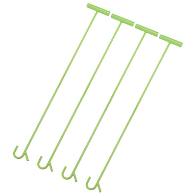 Harfington 4pcs Wheel Pin Puller Hook 31.5" A3 Steel for Pulling Manhole Covers, Green