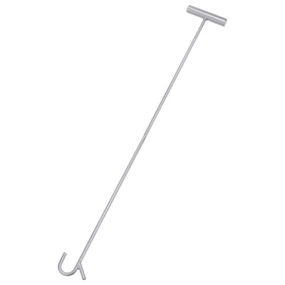 Harfington Wheel Pin Puller Hook 31.5" A3 Steel for Pulling Manhole Covers, Silver