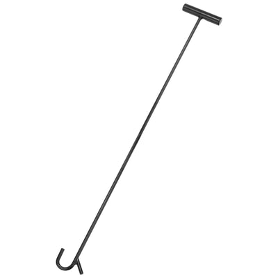 Harfington Wheel Pin Puller Hook 31.5" A3 Steel for Pulling Manhole Covers, Black