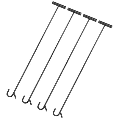 Harfington 4pcs Wheel Pin Puller Hook 31.5" A3 Steel for Pulling Manhole Covers, Black