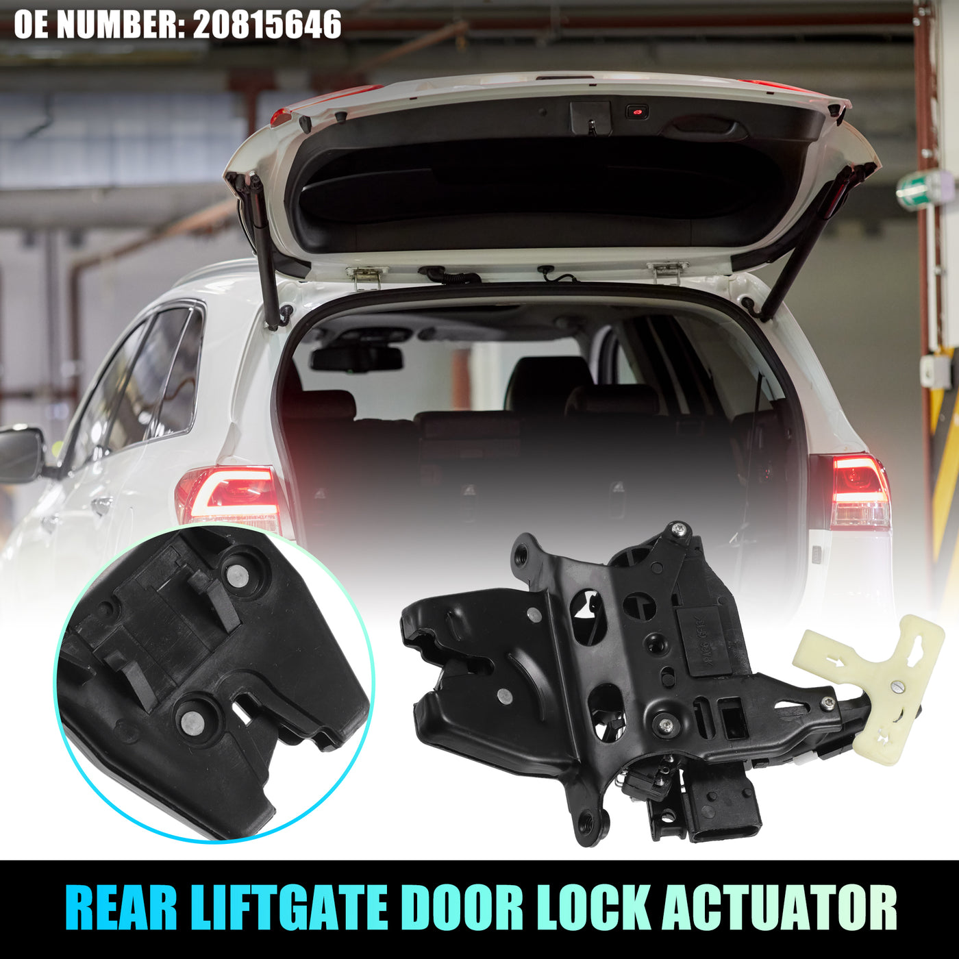 X AUTOHAUX Replacement Rear Liftgate Door Lock Actuator for Chevrolet Malibu 2005-2012 for Pontiac G6 2005-2010 Tailgate Latch Assembly No.20815646 Black