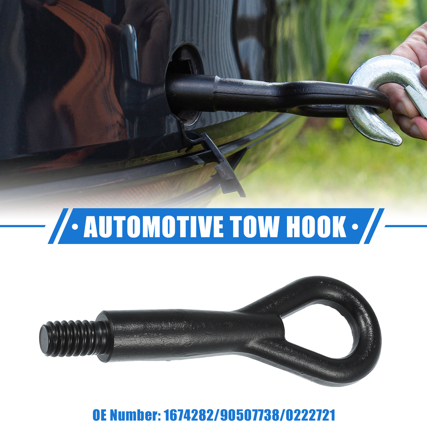 VekAuto Tow Hook Compatible for Opel for Astra G 1998-2004 for Opel for Astra H 2004-2010, Durable Metal Black Front Rear Bumper Towing How