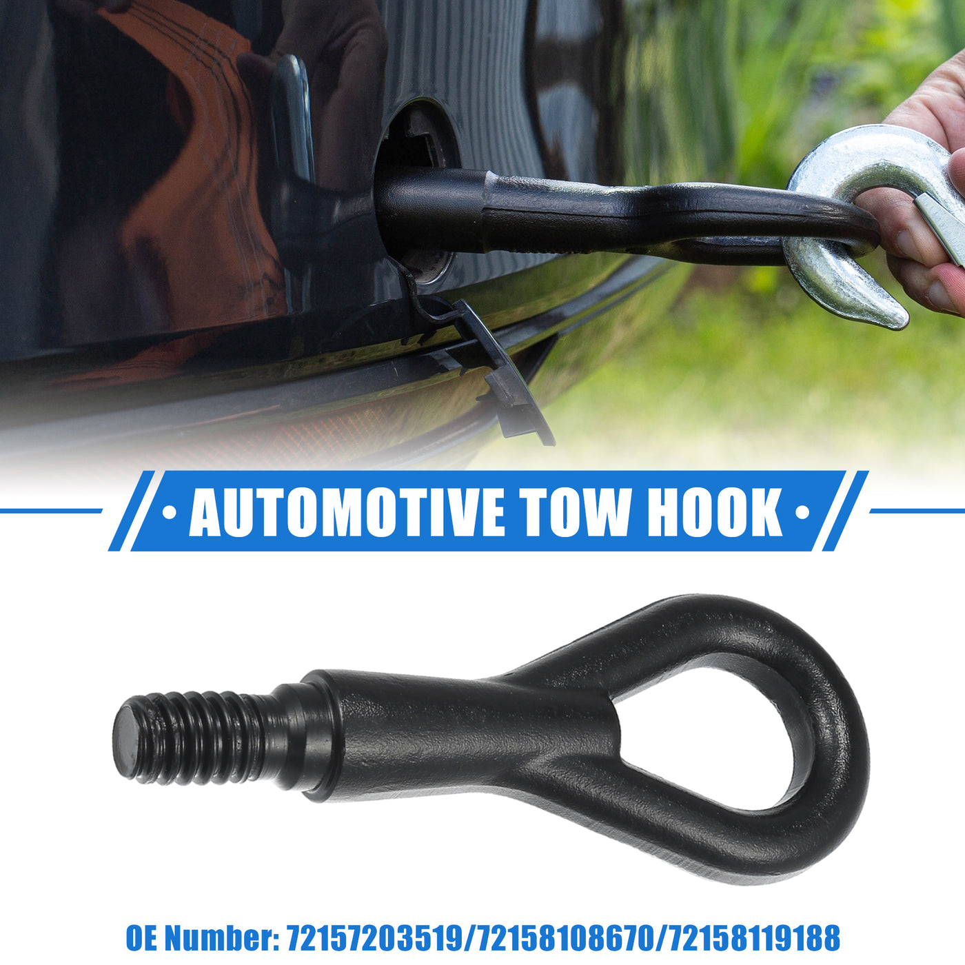 VekAuto Tow Hook Compatible for BMW 323Ci 325i 850i, Durable Metal Black Front Rear Bumper Towing How