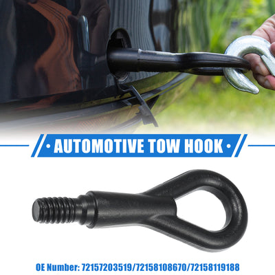 Harfington Tow Hook Compatible for BMW 323Ci 325i 850i, Durable Metal Black Front Rear Bumper Towing How