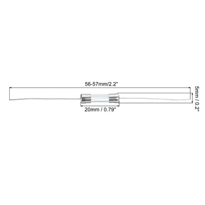 Harfington 10pcs Glass Tube Fuses, Axial-with Lead Wire 5x20mm 5A 250V for Replacing or Repairing Many Home Electronics (F5A)