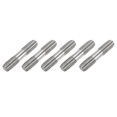 Harfington Uxcell 5Pcs M6x25mm 304 Stainless Steel Double End Threaded Stud Screw