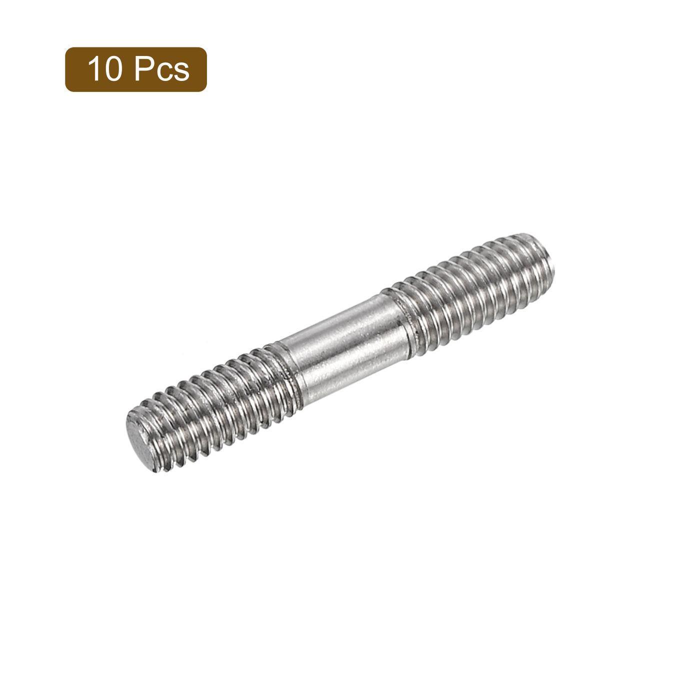 uxcell Uxcell 10Pcs M6x30mm 304 Stainless Steel Double End Threaded Stud Screw