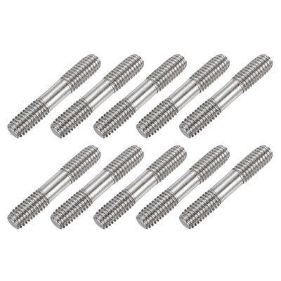 Harfington Uxcell 10Pcs M6x30mm 304 Stainless Steel Double End Threaded Stud Screw