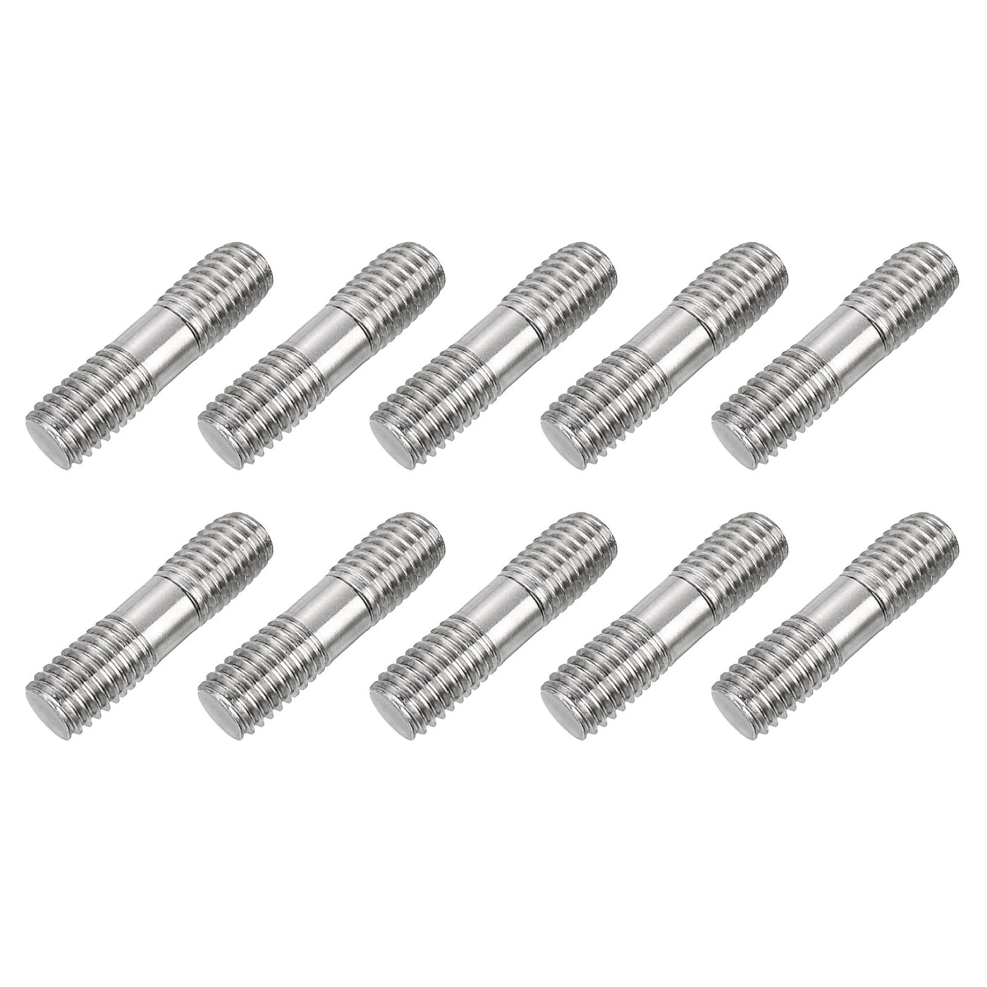 uxcell Uxcell 10Pcs M8x30mm 304 Stainless Steel Double End Threaded Stud Screw